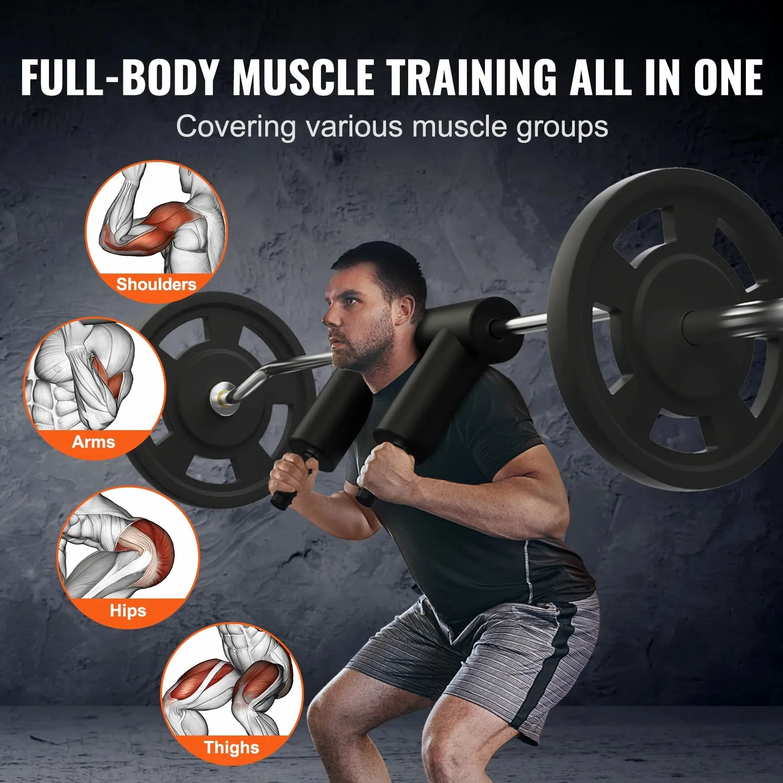 675Kg Fitness Safety Squat Bar Attachment With Shoulder & Arm Pads