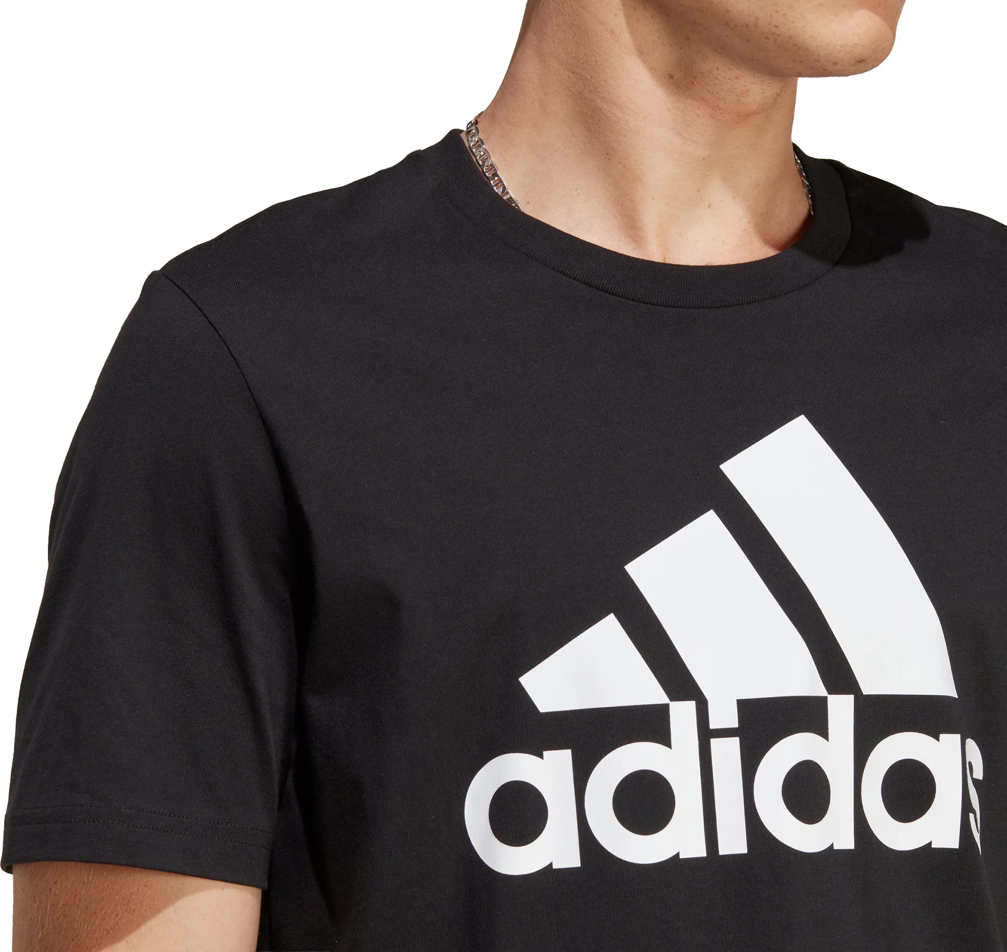 adidas Essentials Big Logo Short Sleeve Mens Top - Black