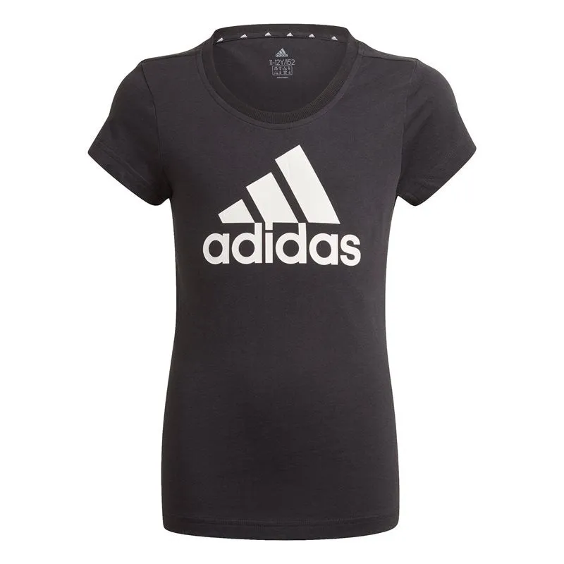 adidas Essentials Big Logo Tee - Girls - Black White
