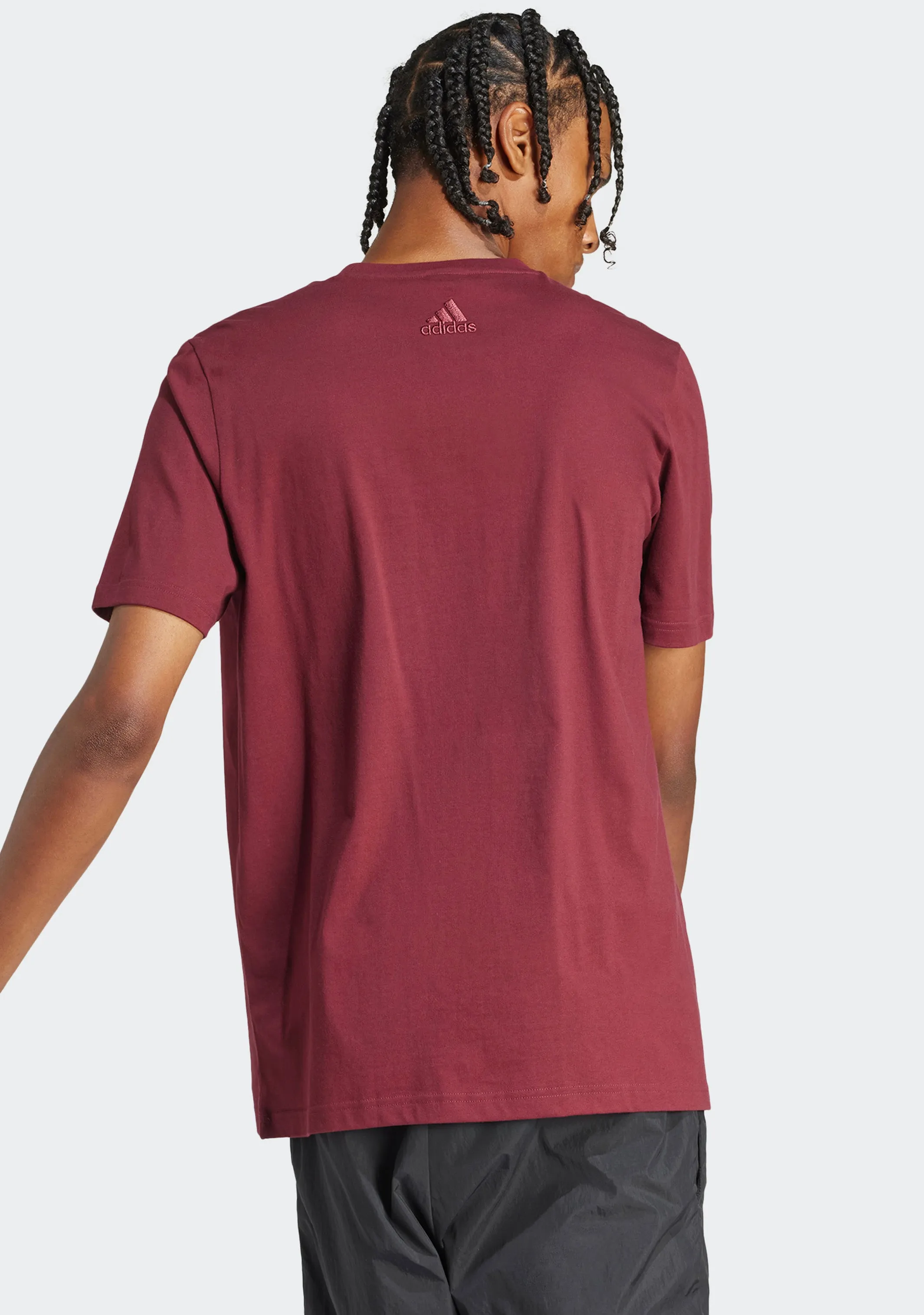Adidas Men's Essentials Single Jersey Big Logo Tee Burgundy <br> IS1301