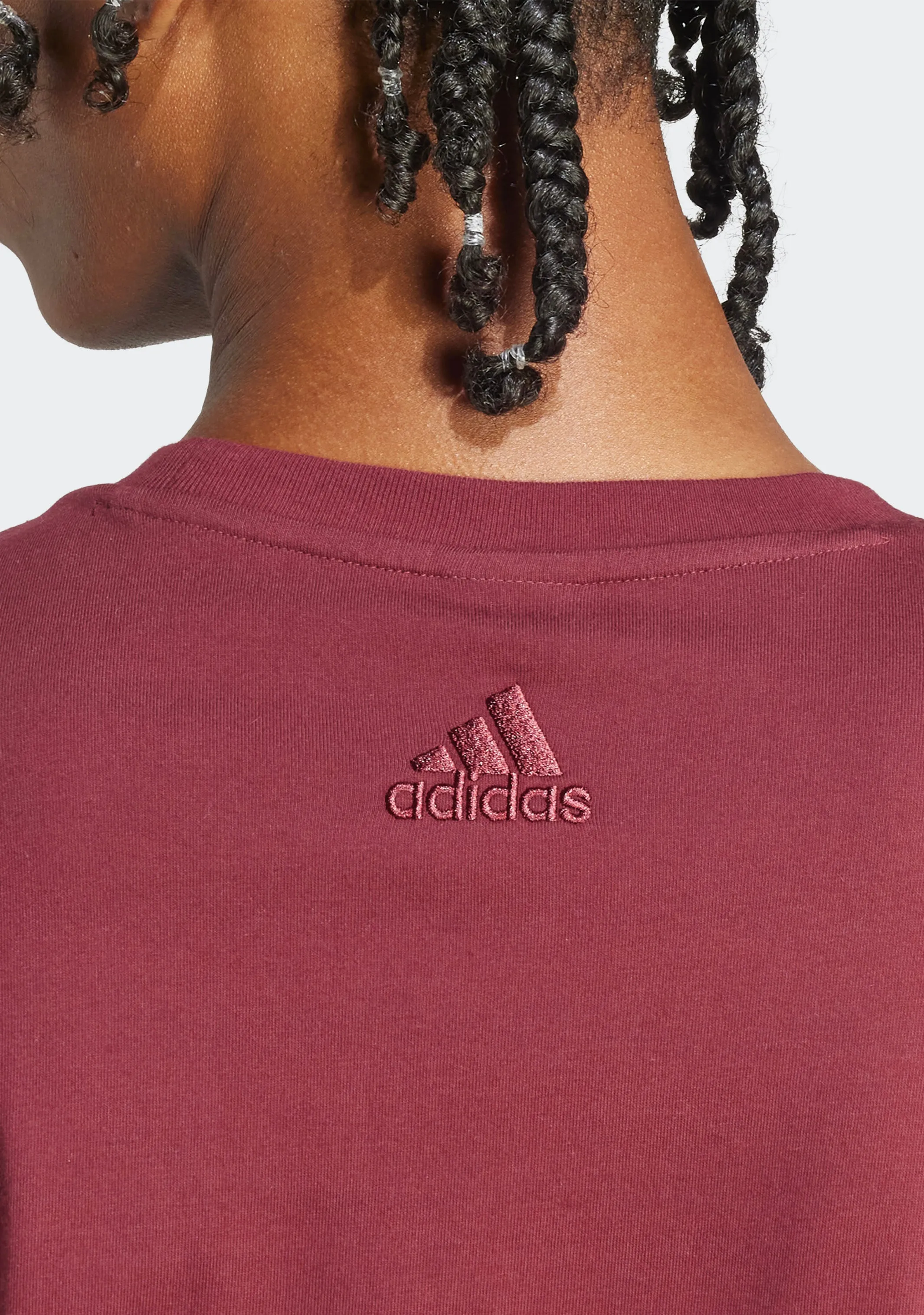 Adidas Men's Essentials Single Jersey Big Logo Tee Burgundy <br> IS1301