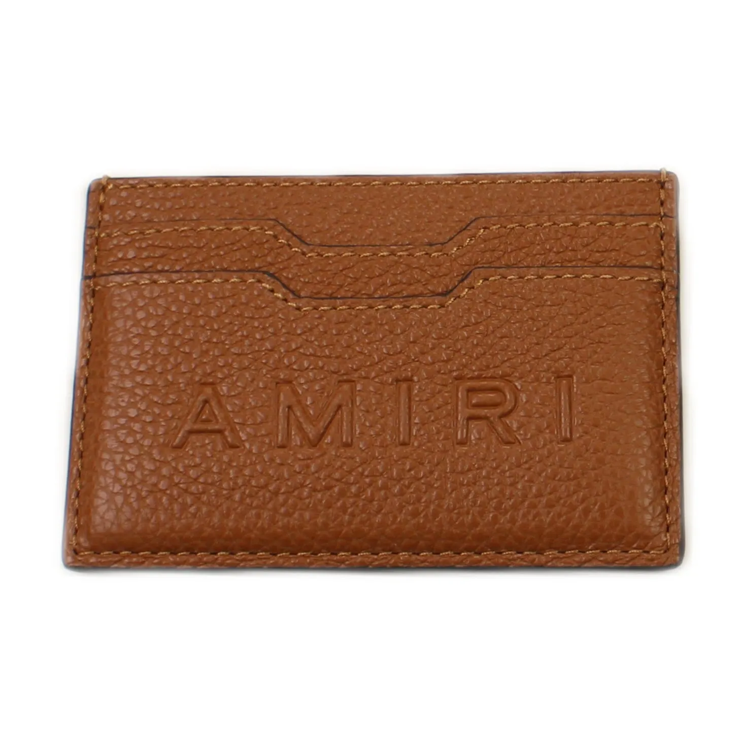 Amiri Pebbled W& Logo Cardholder - Brown