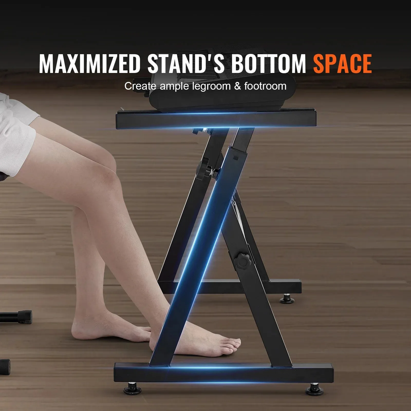Anti-Slip Z Style Piano Keyboard Stand With Adjustable Wheels Fits For 54-88 Piano Key