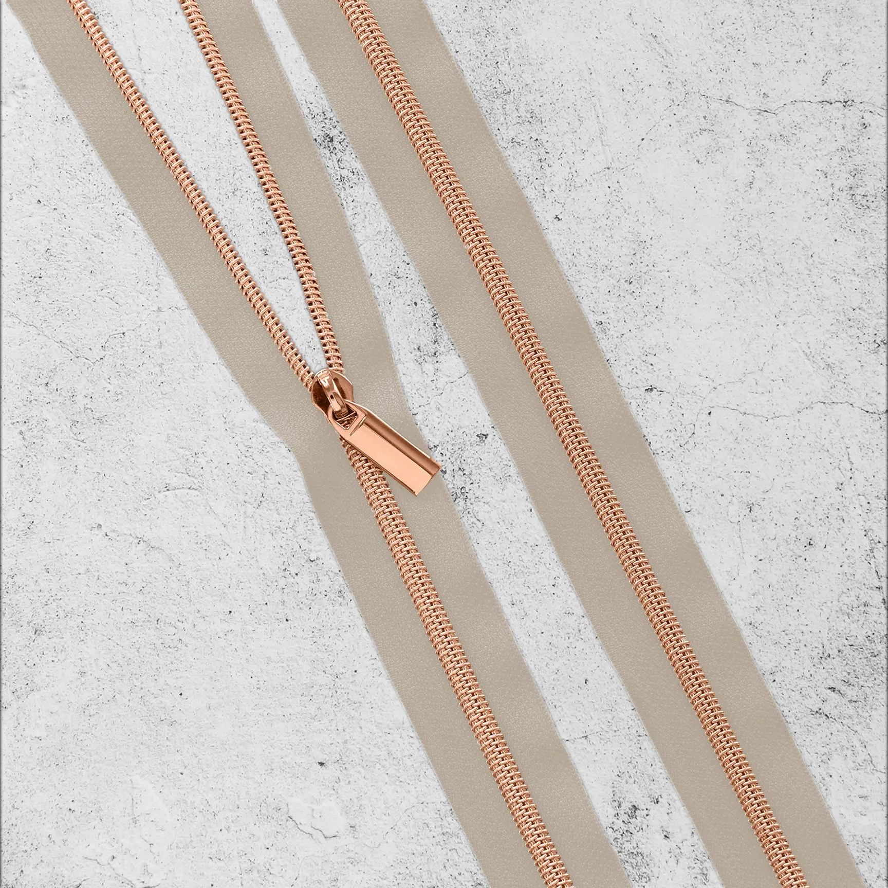 Beige Nylon Coil Zippers