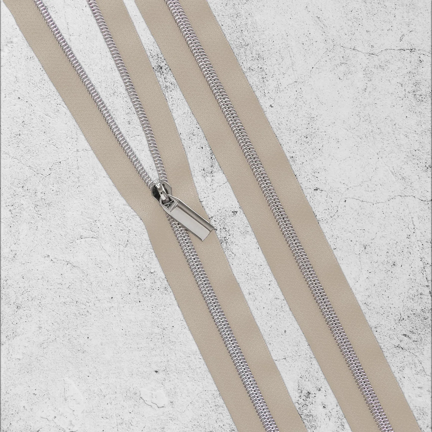 Beige Nylon Coil Zippers