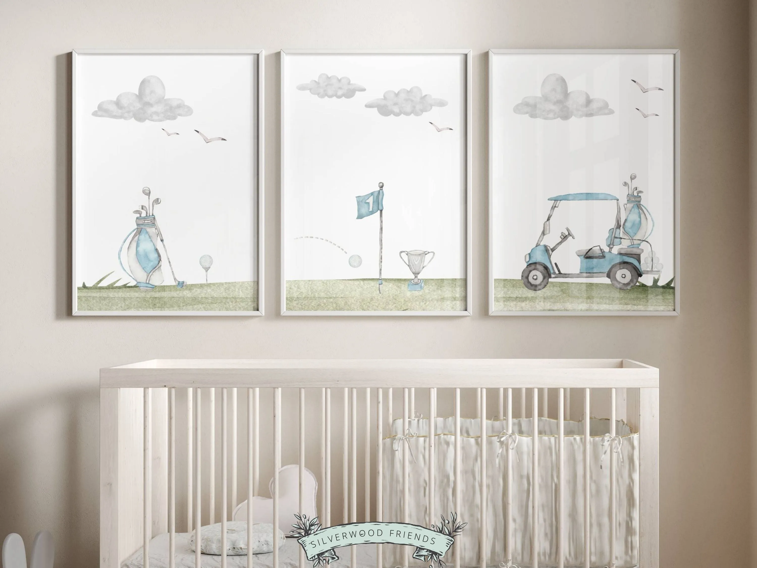 Blue Golf Nursery Prints
