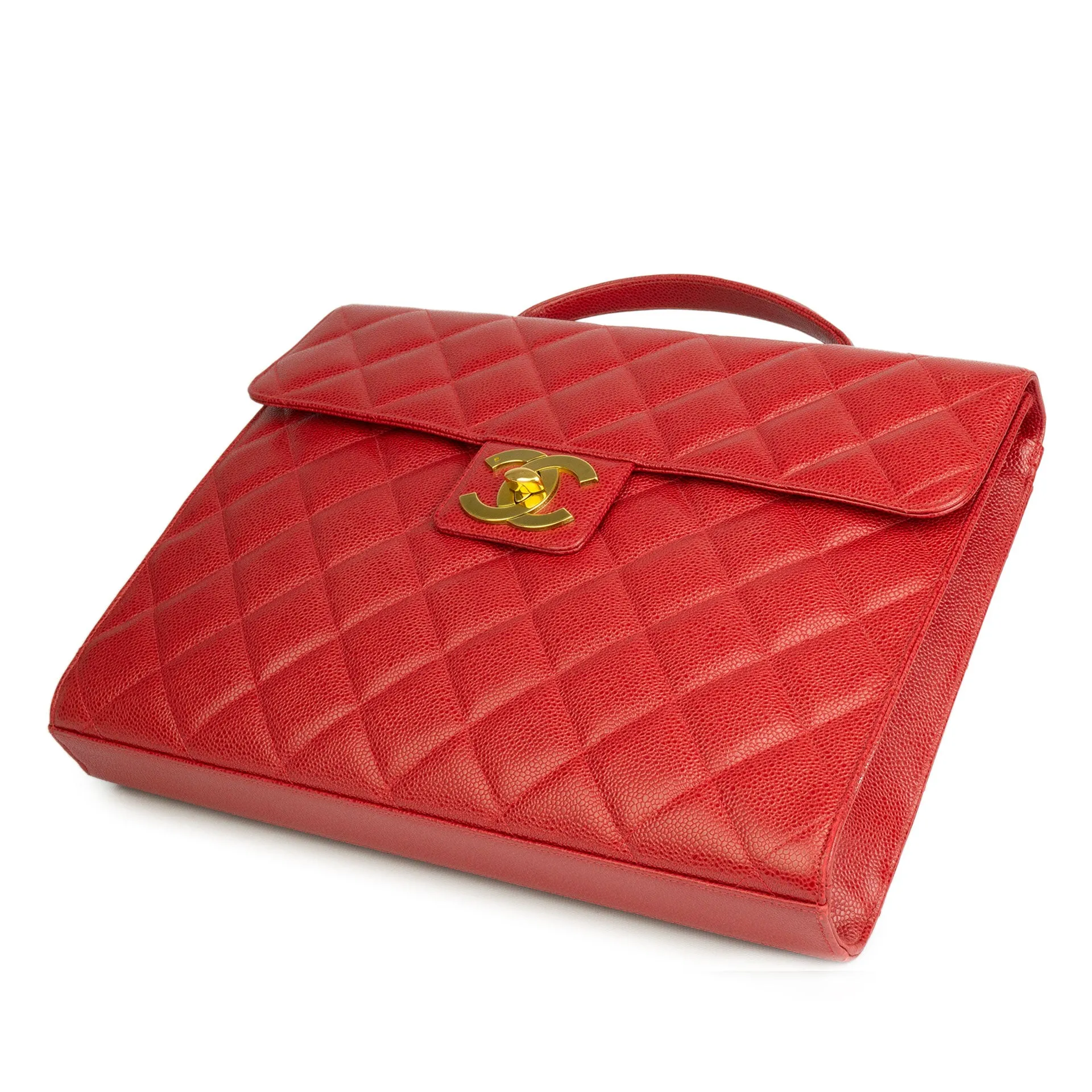 Chanel Red Caviar Vintage Briefcase