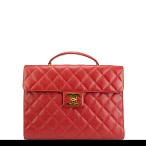 Chanel Red Caviar Vintage Briefcase