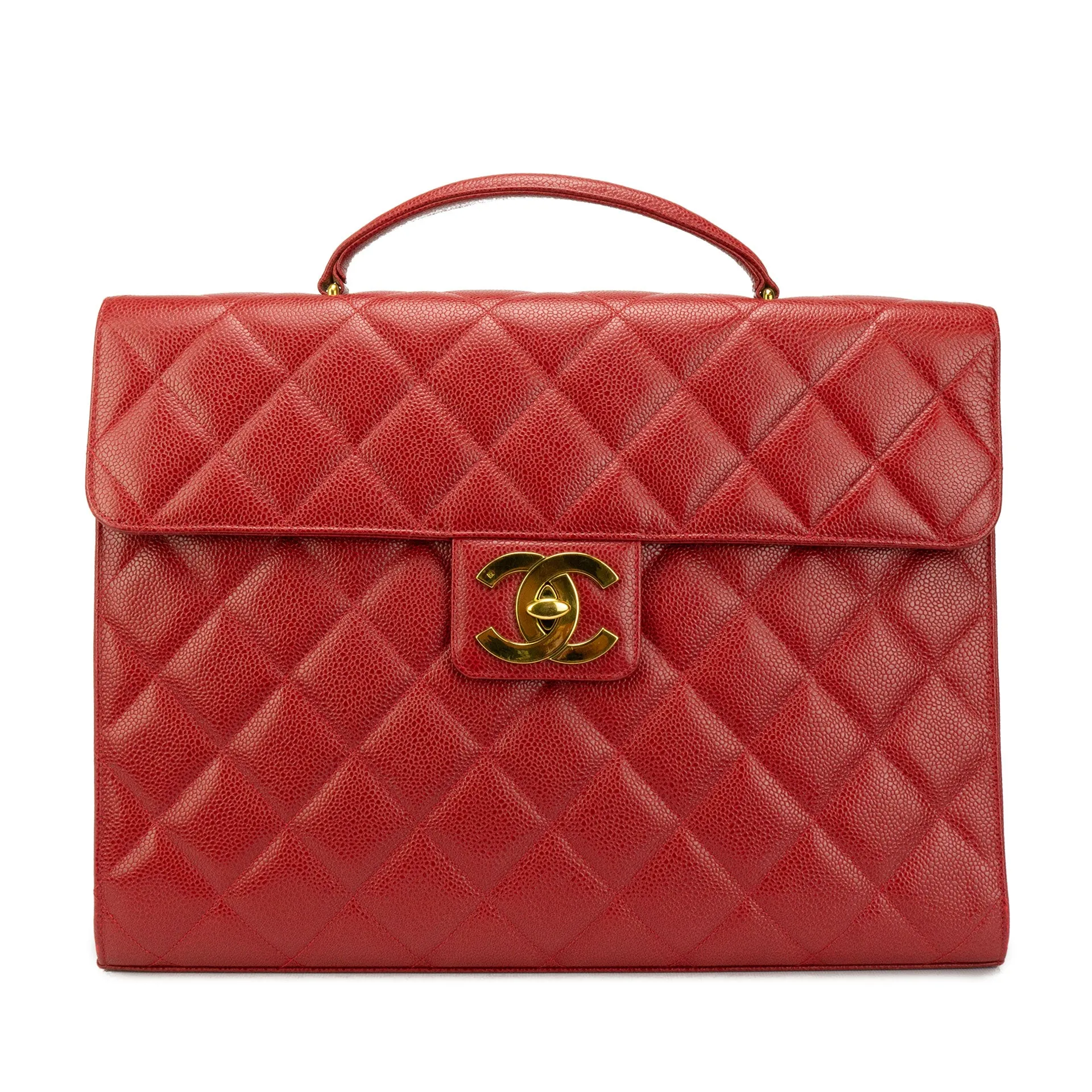 Chanel Red Caviar Vintage Briefcase