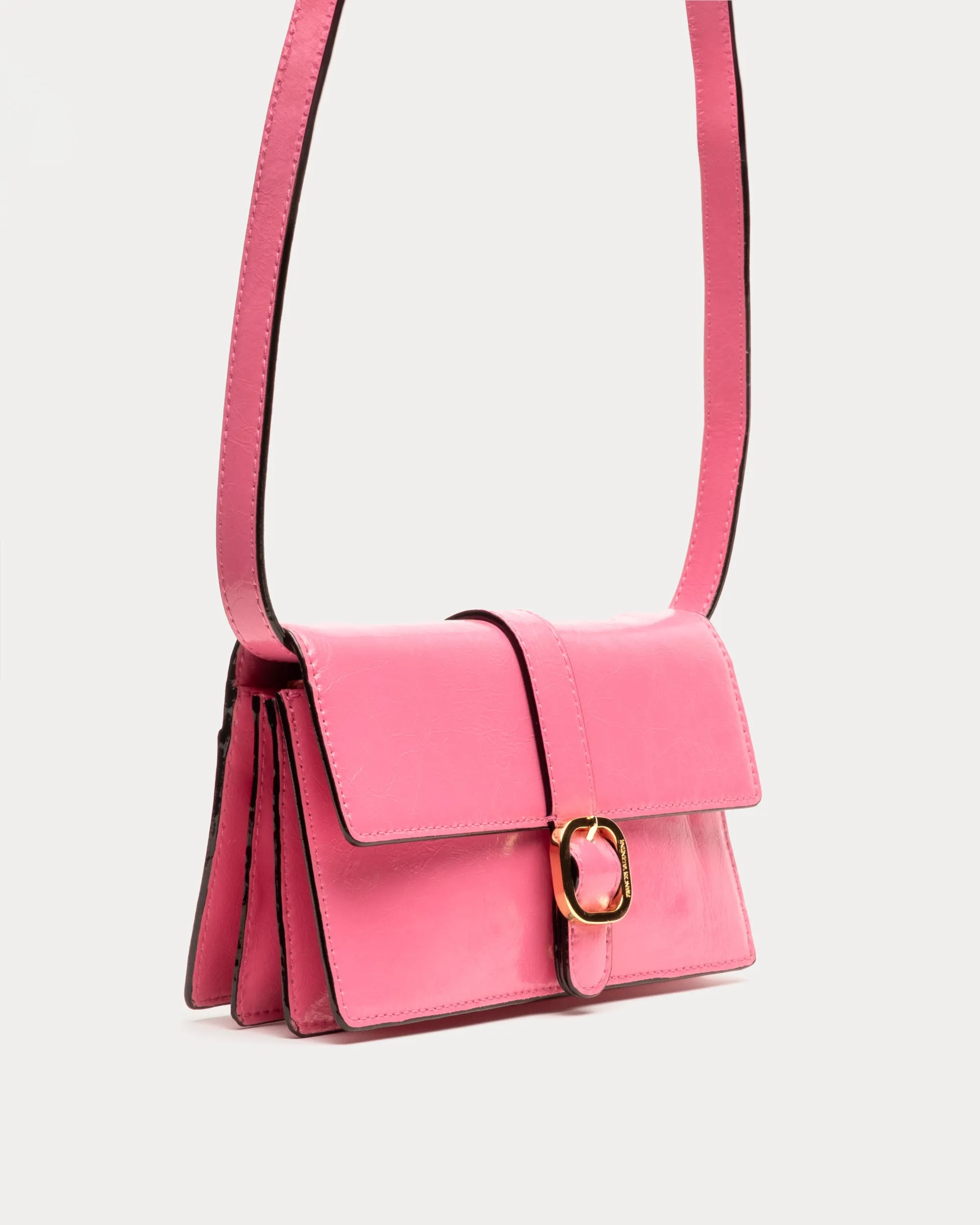 Crossbody Accordion Wallet Crinkled Leather