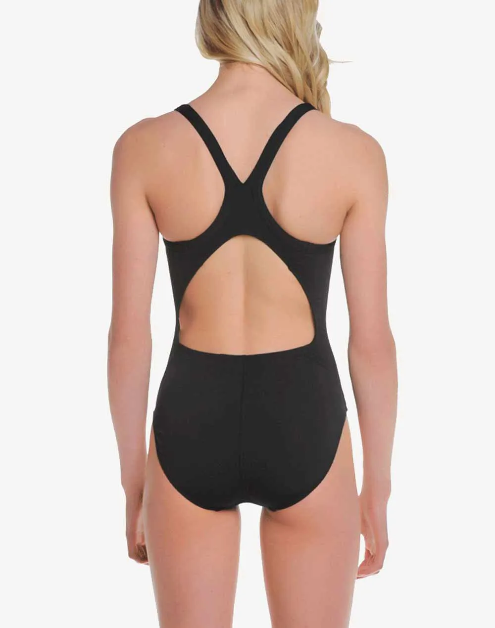 Finz Solid Polyester X Back One Piece Swimsuit
