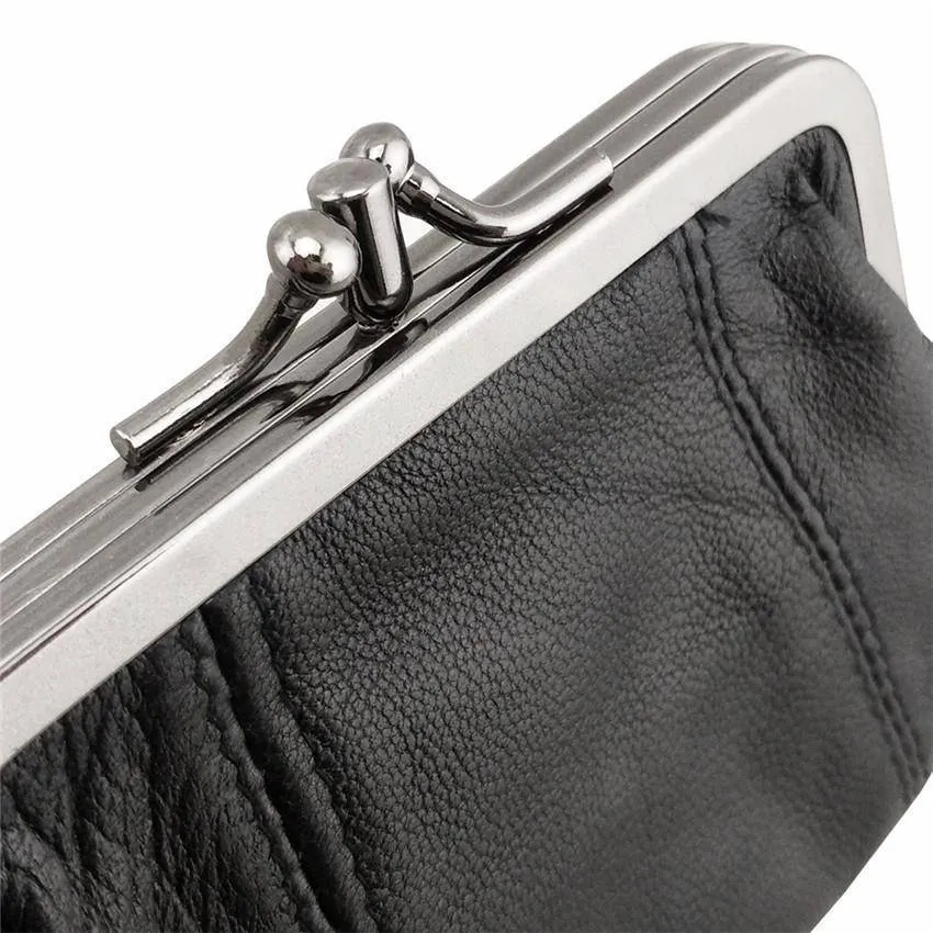 Genuine Sheepskin Leather Hasp Coin Wallet, Mini Change Purse