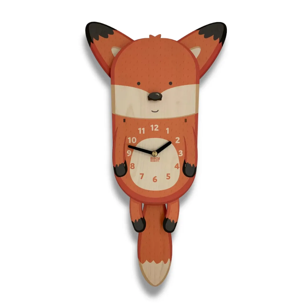 Hunter the Fox Double Pendulum Clock by Birch Robot
