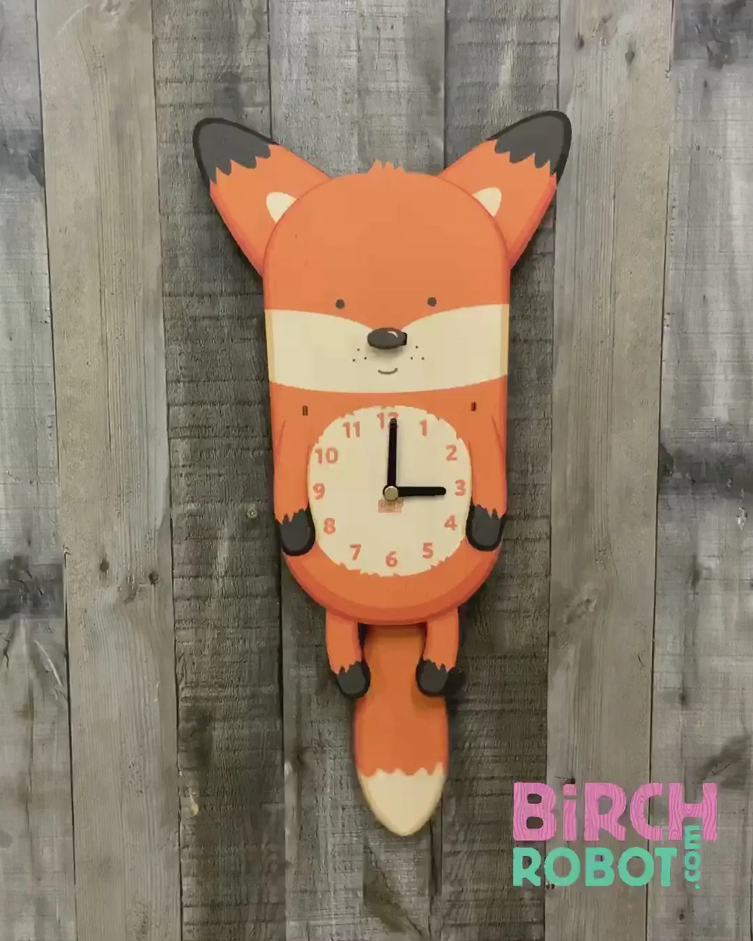 Hunter the Fox Double Pendulum Clock by Birch Robot