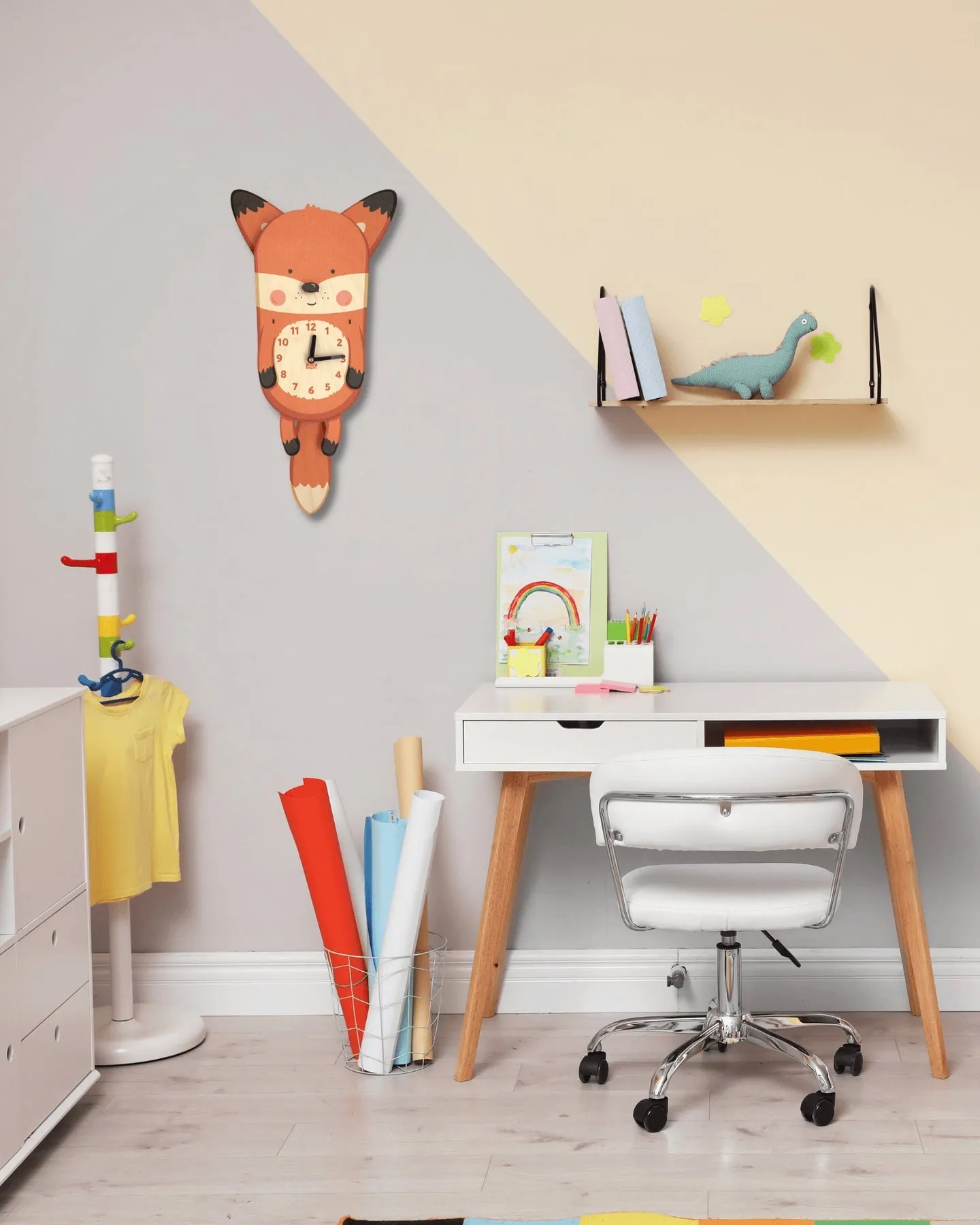 Hunter the Fox Double Pendulum Clock by Birch Robot