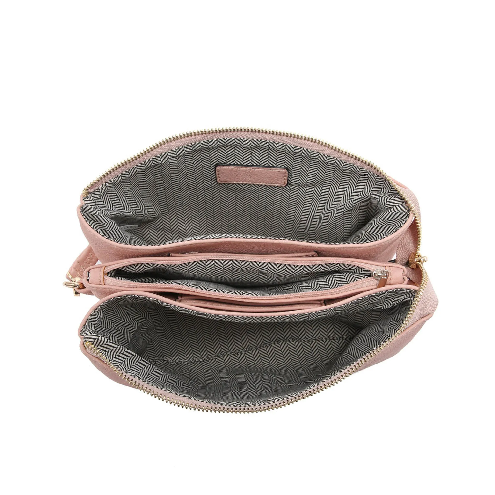 Jen & Co Izzy Diagonal Woven Crossbody With Guitar Strap In Light Blue