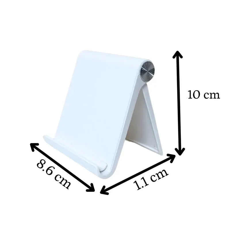 Mayii Trendy Adjustable Silver Tablet Stand with White Hinges