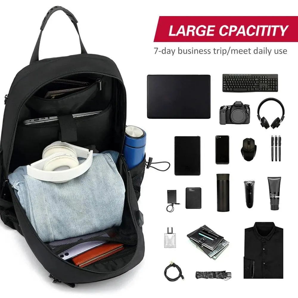 Outdoor Backpack with USB Interface Shoe Compartment Large Capacity Travel Bag  Hiking Camping Trekking Gear for Mountaineering