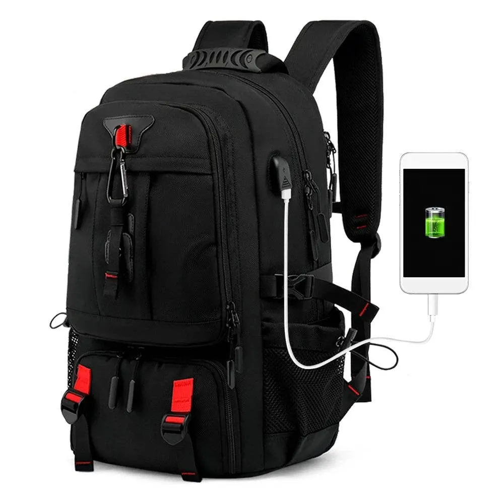 Outdoor Backpack with USB Interface Shoe Compartment Large Capacity Travel Bag  Hiking Camping Trekking Gear for Mountaineering