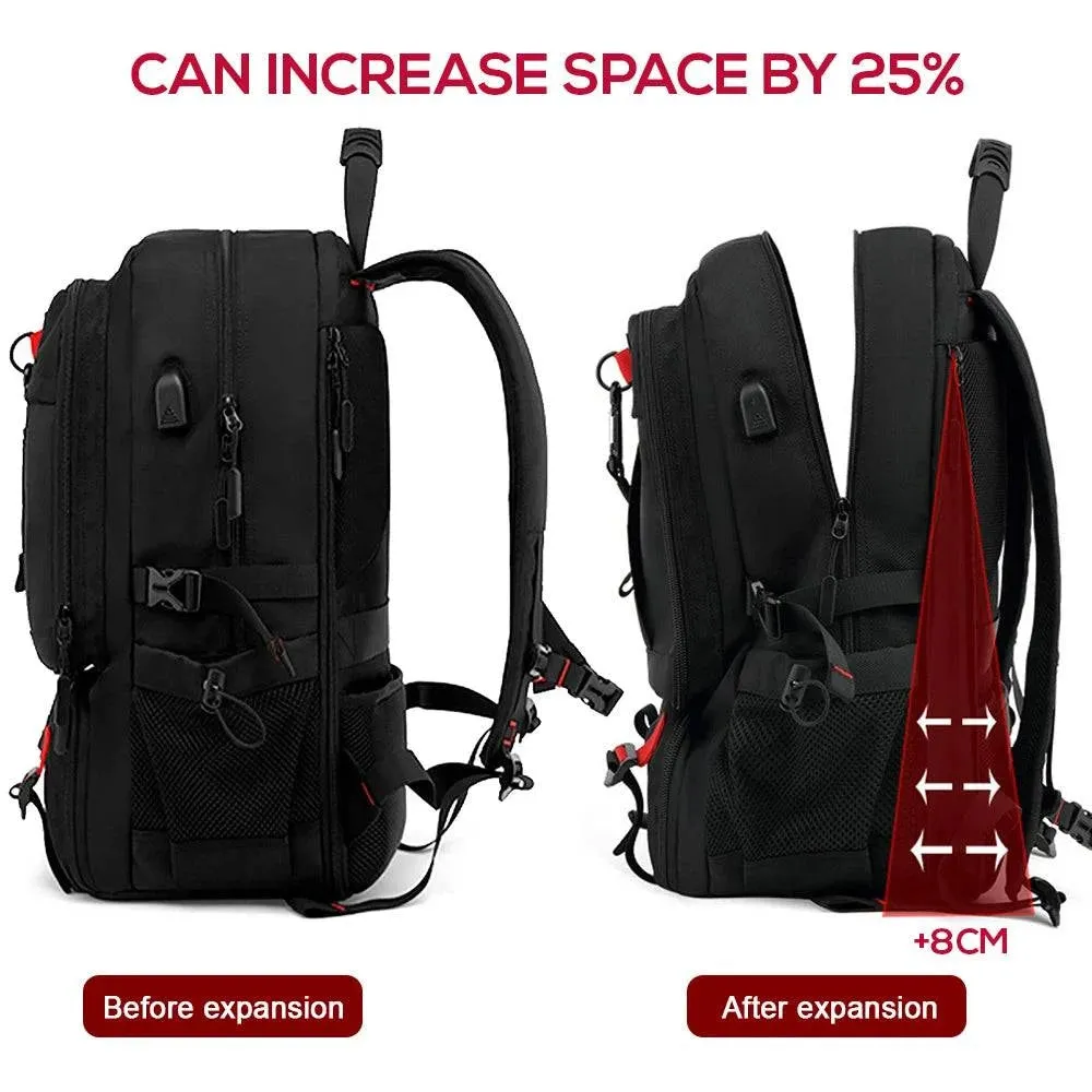 Outdoor Backpack with USB Interface Shoe Compartment Large Capacity Travel Bag  Hiking Camping Trekking Gear for Mountaineering