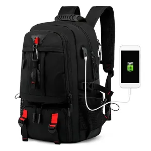 Outdoor Backpack with USB Interface Shoe Compartment Large Capacity Travel Bag  Hiking Camping Trekking Gear for Mountaineering