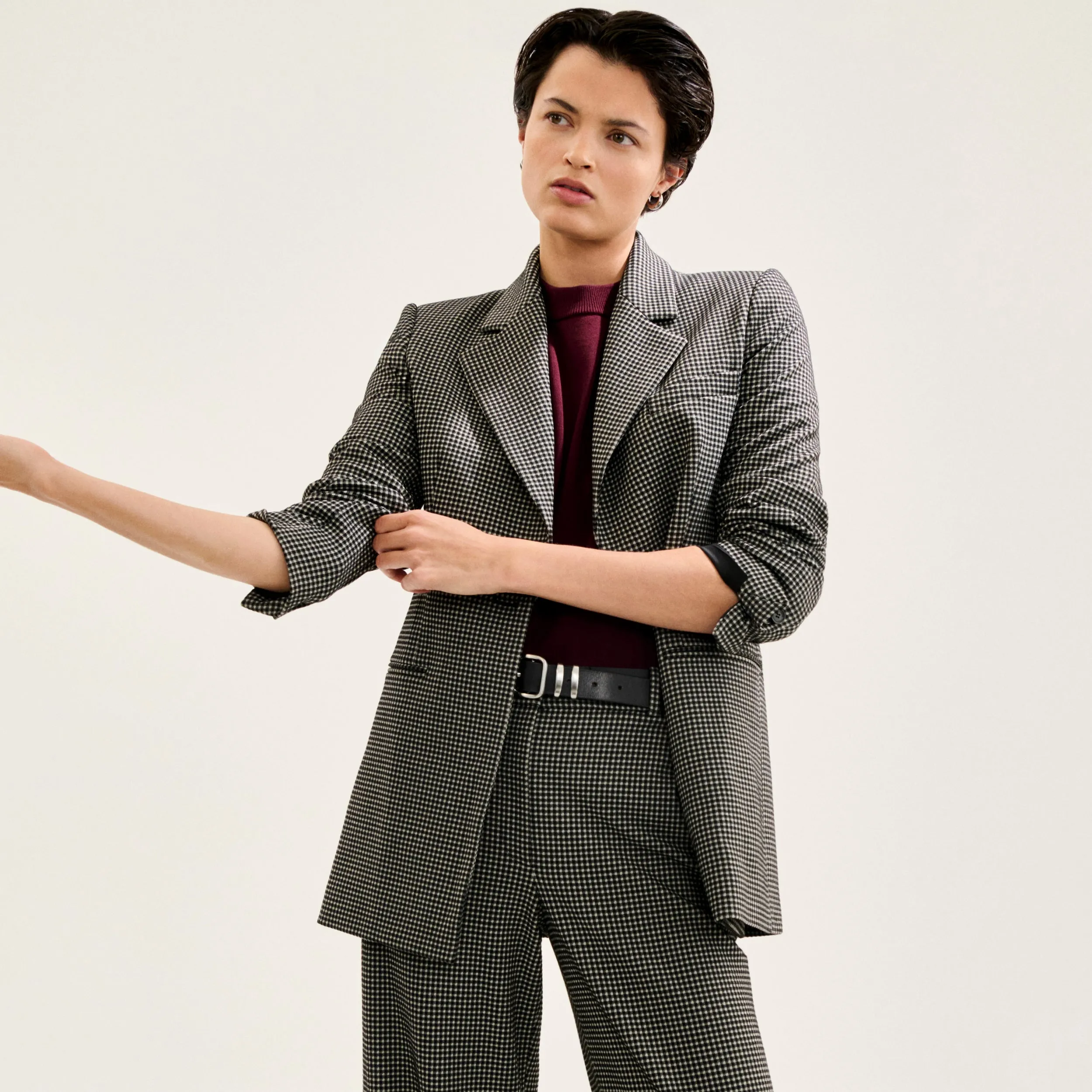 Rossi Executive Blazer - Knit Suiting :: Classic Check