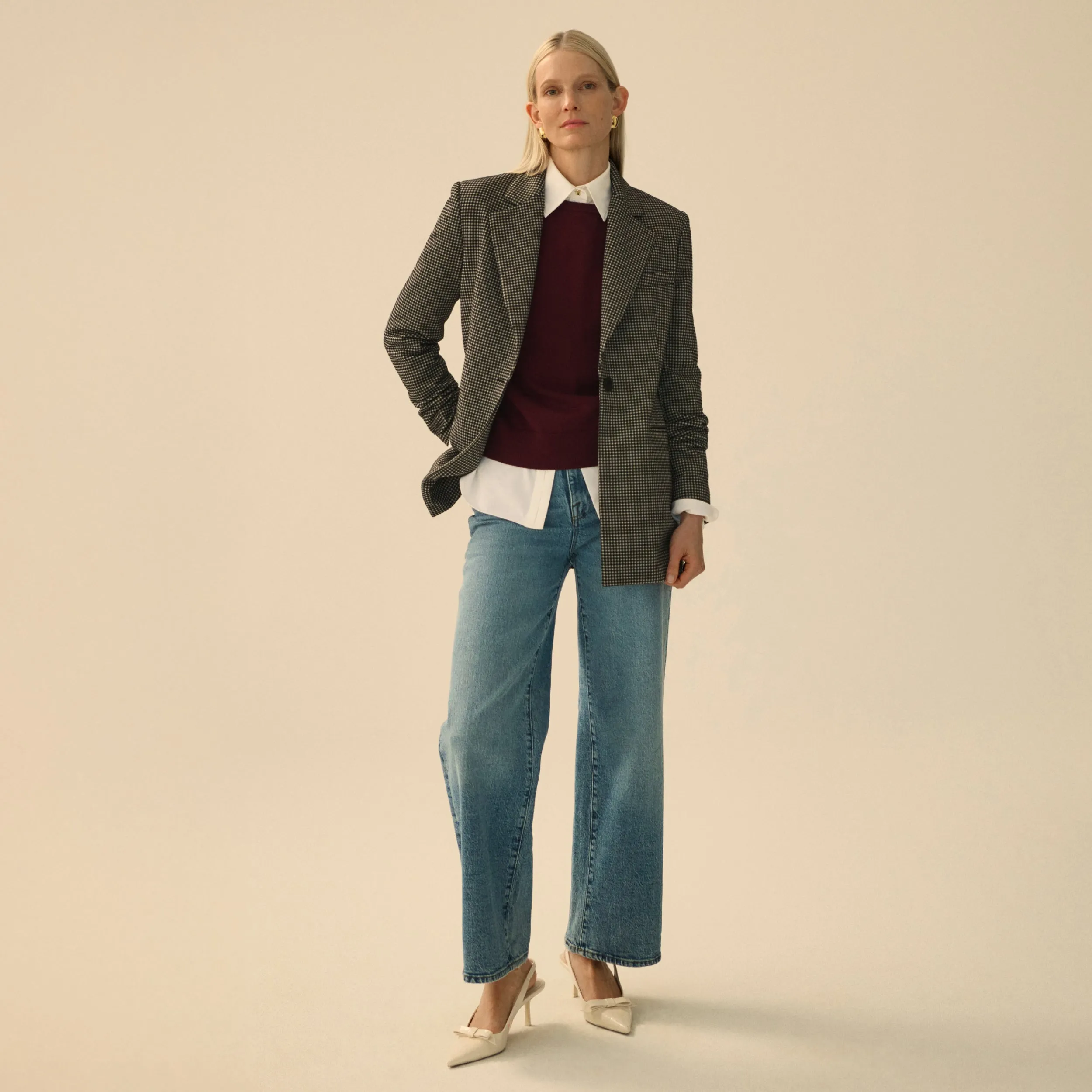 Rossi Executive Blazer - Knit Suiting :: Classic Check