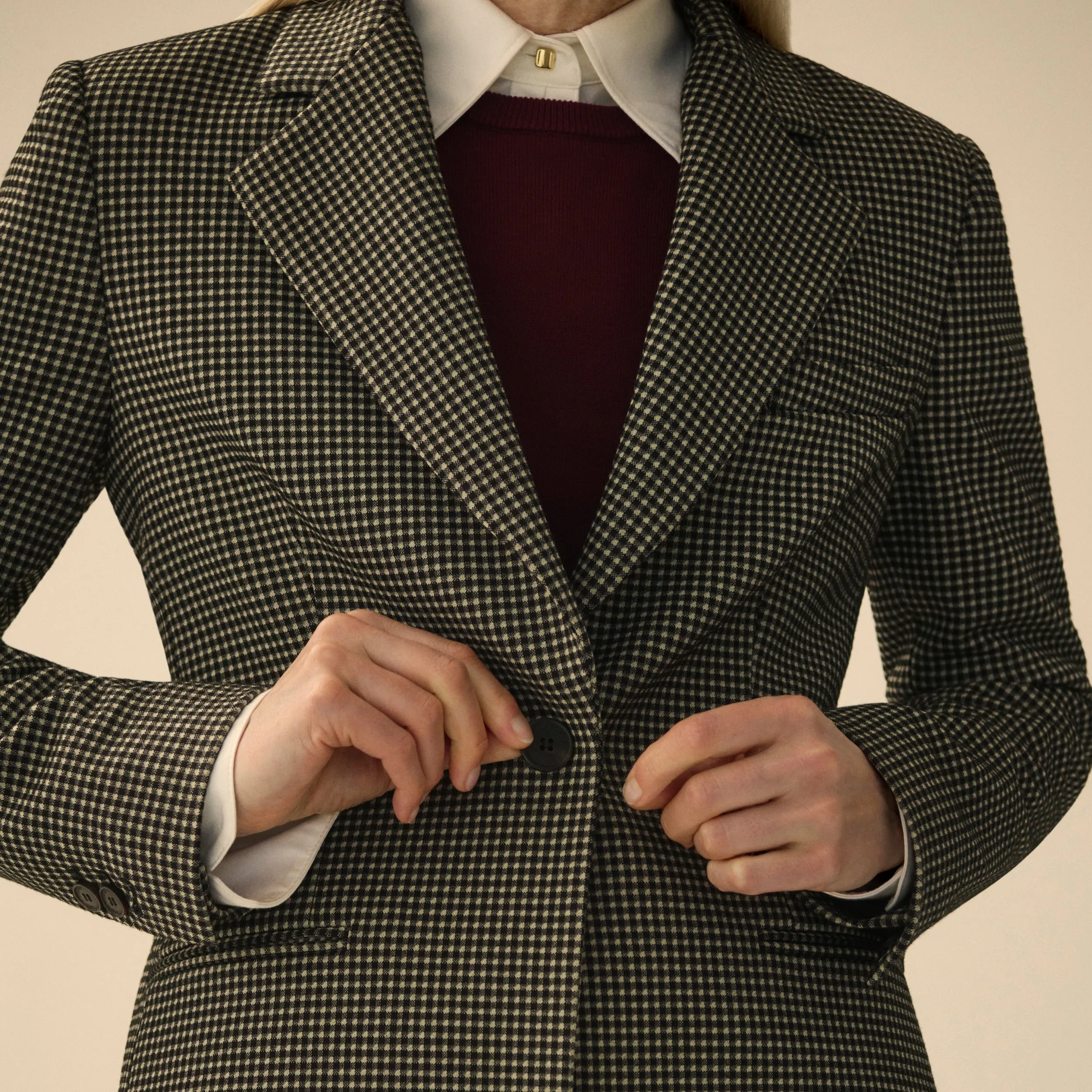 Rossi Executive Blazer - Knit Suiting :: Classic Check