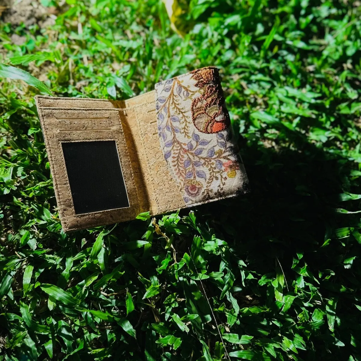 Terra- Handcrafted Cotton & Cork Fabric Wallet | Vegan Leather