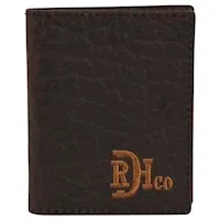 Trenditions Men's Red Dirt Hat Co Bifold Bison Grain Leather Wallet
