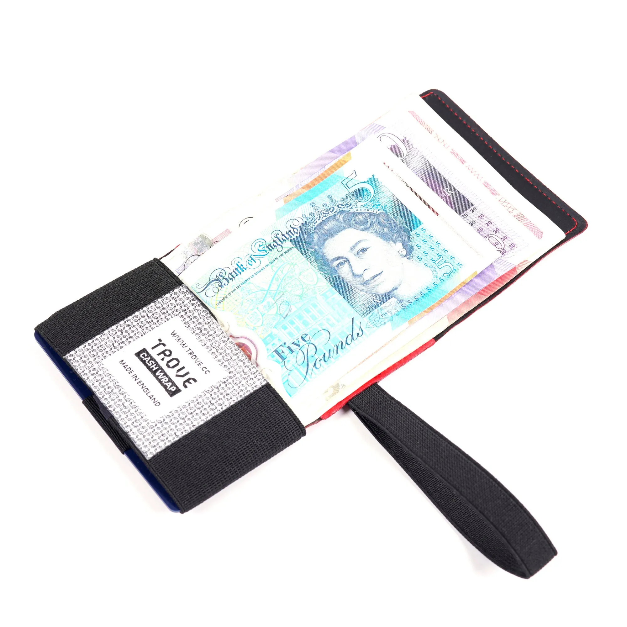 TROVE Cash Wrap: Red Leather and Black