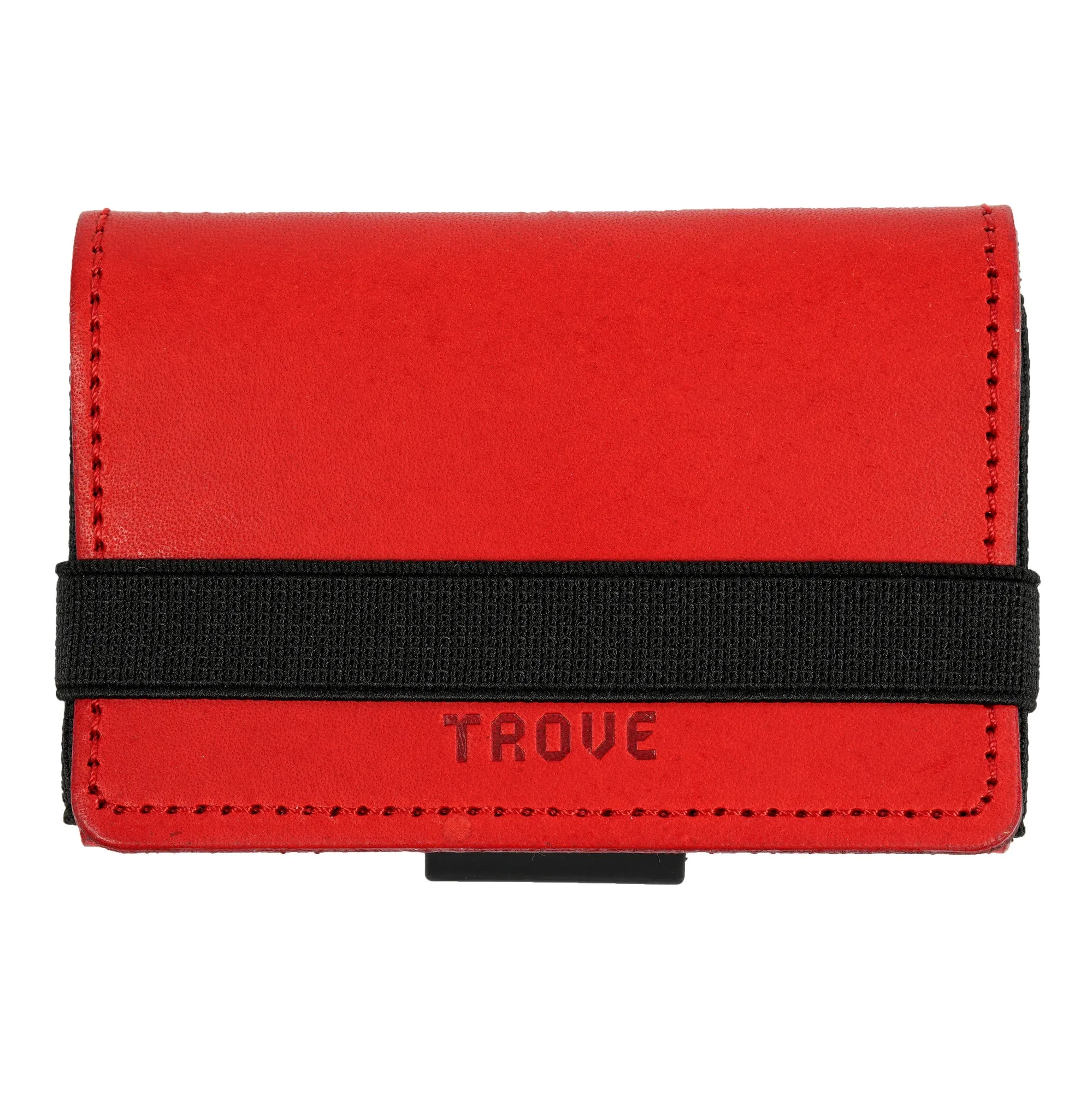 TROVE Cash Wrap: Red Leather and Black