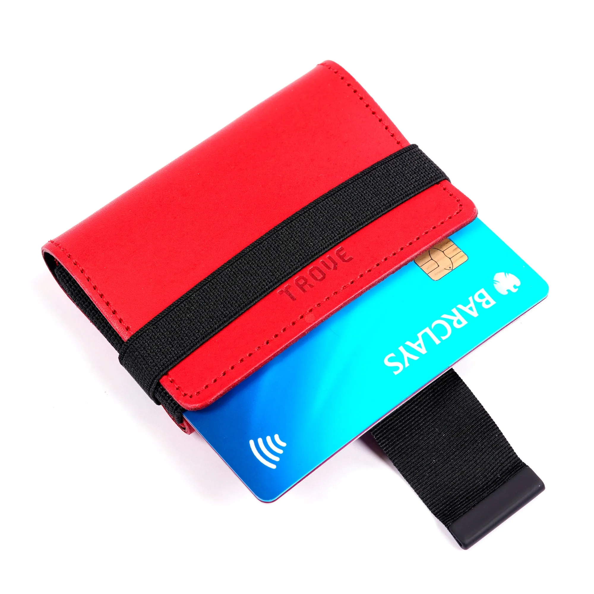 TROVE Cash Wrap: Red Leather and Black