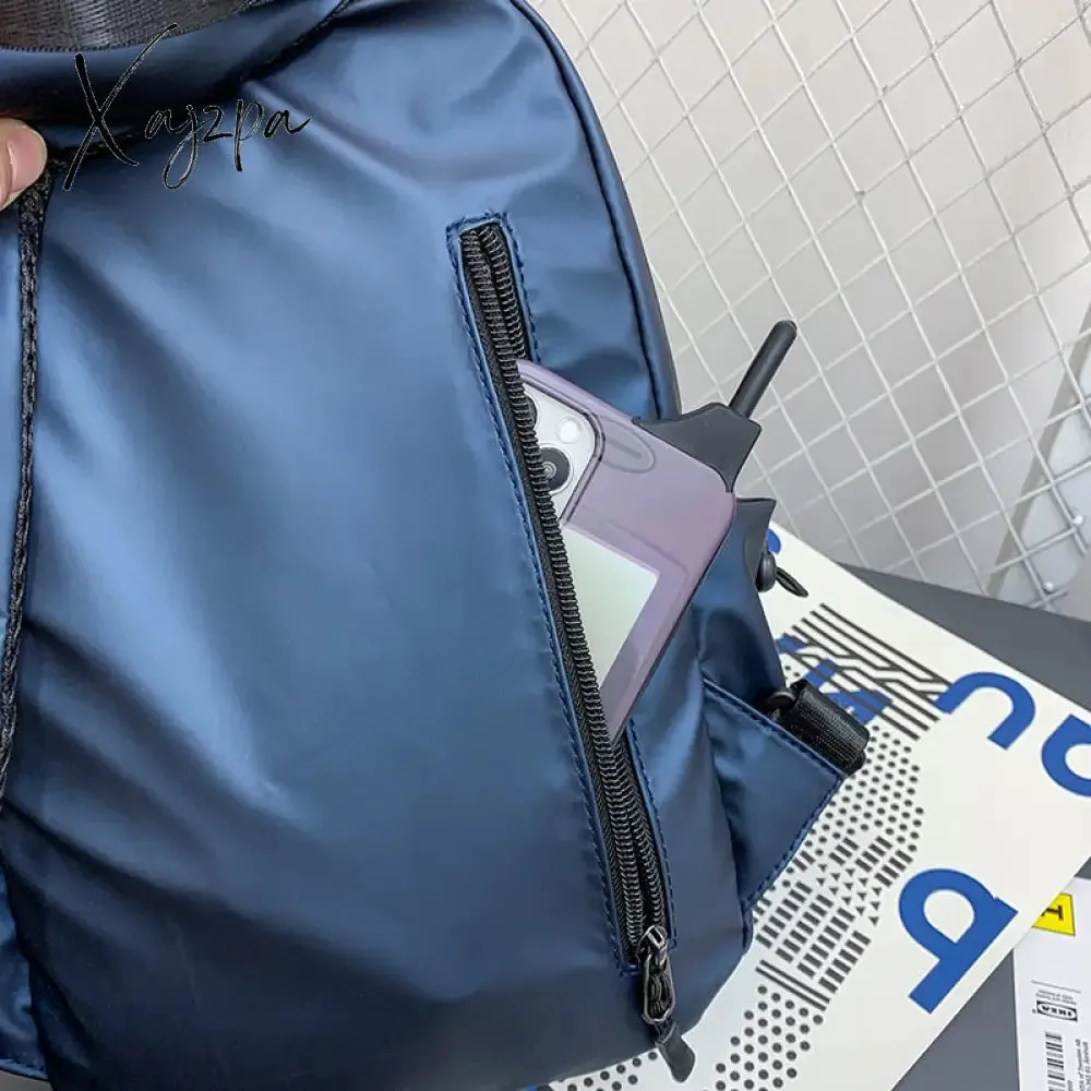 Xajzpa - Fashion Large Chest Bag Men Shoulder Bags Male Messenge Crossbody Bags for School Trip Hiking Waterproof Nylon Purse Wallets