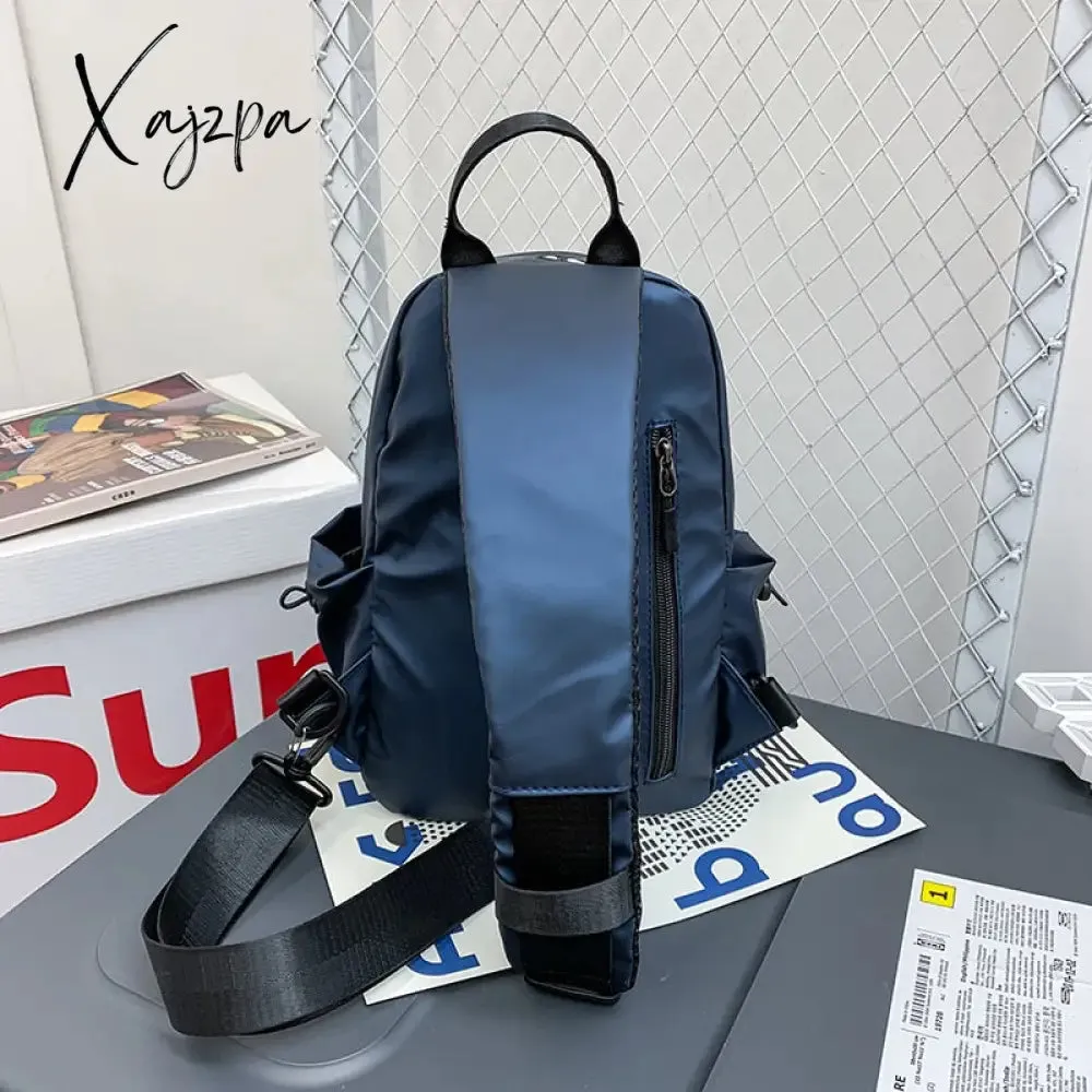 Xajzpa - Fashion Large Chest Bag Men Shoulder Bags Male Messenge Crossbody Bags for School Trip Hiking Waterproof Nylon Purse Wallets